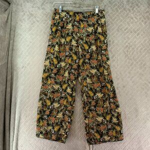 Vertiche Pants Womens M Cropped Colorful Floral Straight Leg Boho Cottage Core